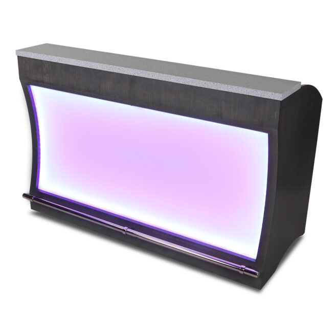 5773-6 Mobile Bar with tiled front panel lit in purple