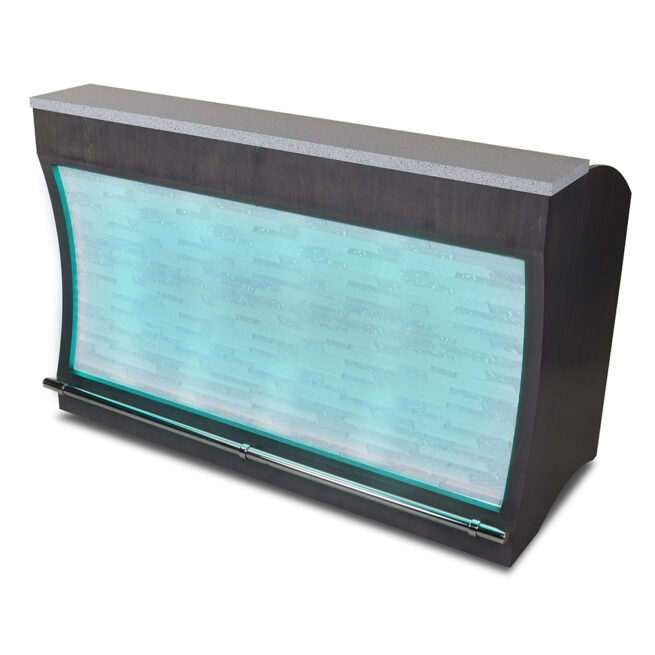 5773-6 Mobile Bar with tiled front panel lit in green