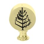 2400-LFN-SILK – Brass logo finial with silkscreen printing