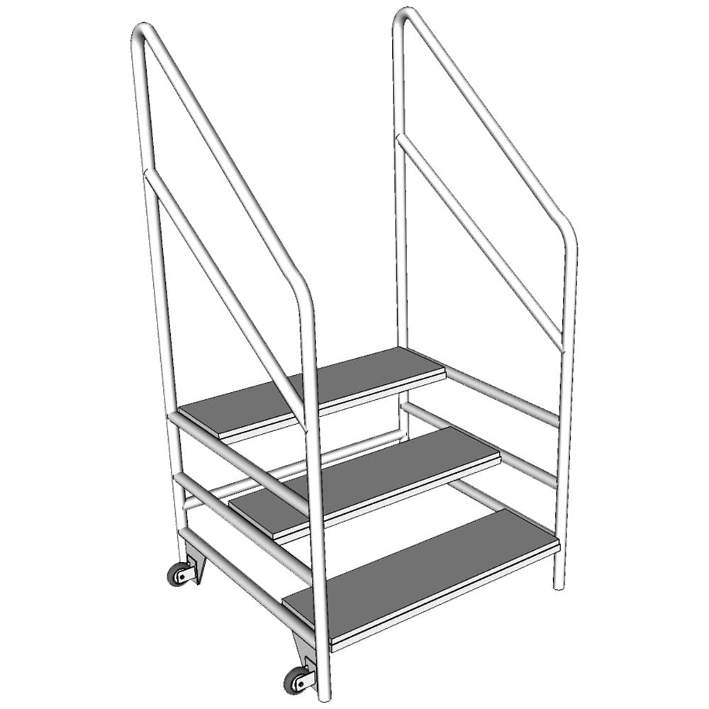 4193 – Stairs for 24″-32″ high stages with guard rails