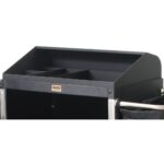 Metal open top tray organizer w/ curved privacy panel