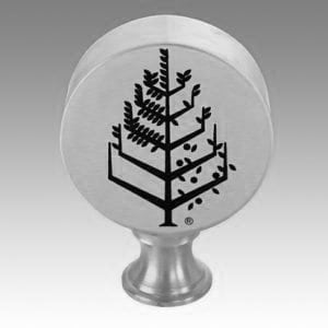 2500-LFN-SILK-SS – Brushed stainless steel logo finial with silkscreen printing