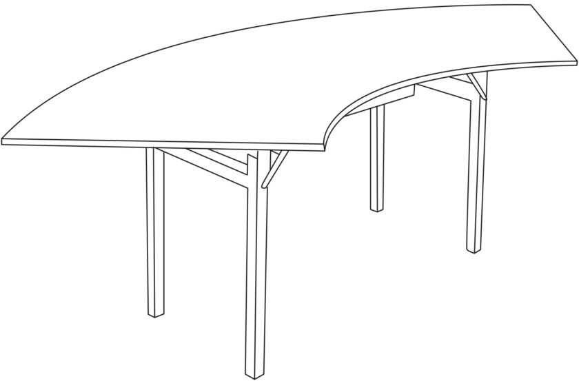 Revolution® Serpentine Table with Folding Square-Leg