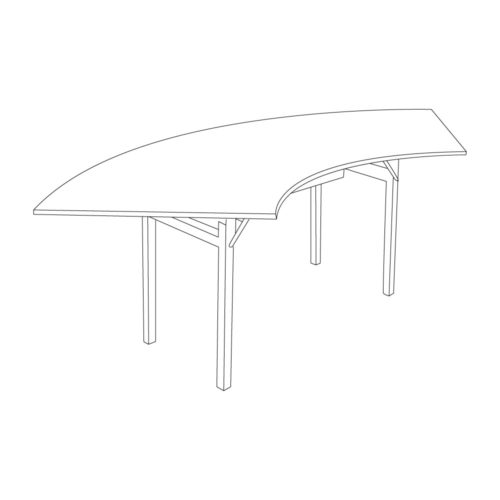 Revolution® Serpentine Table with Folding Square-Leg