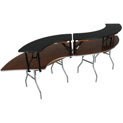 200 Series Wood Top Folding Banquet Table - Serpentine - Image 2