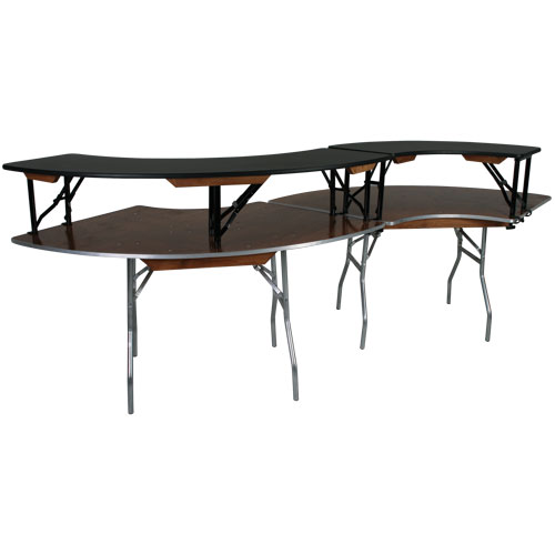 200 Series Wood Top Folding Banquet Table - Serpentine - Image 3