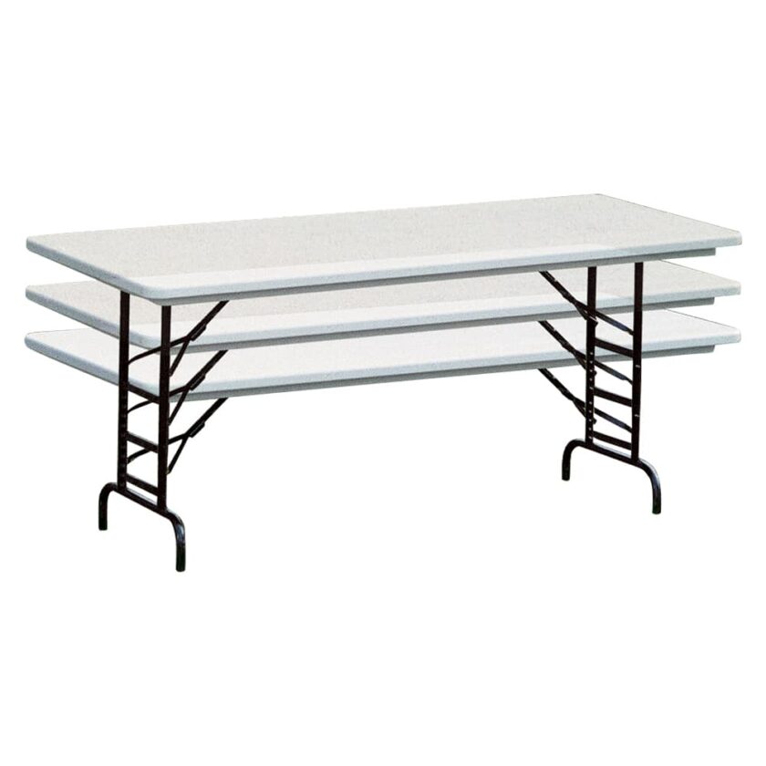 POLYbrite® Series Folding Banquet Table - 30" x 72" Rectangle (Adjustable Height 22-32") - Image 4
