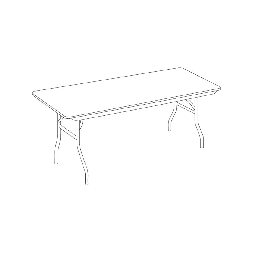 POLYbrite® Series Folding Banquet Table - 30" x 72" Rectangle (Adjustable Height 22-32")