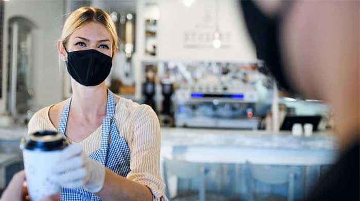 Worker during Coronavirus wearing a mask