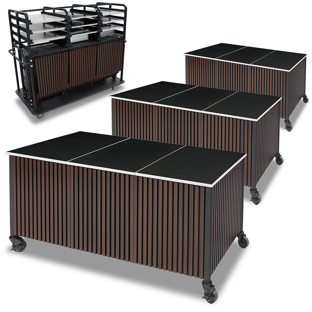 3 TABLE KIT: TRIO Folding Mobile Action Station Model 5070D-EN-SBM-HDB