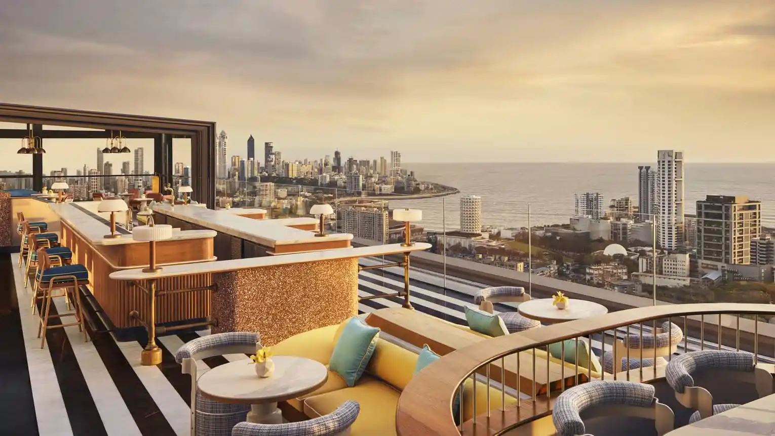 Outdoor mobile furniture for hotel rooftops and terraces